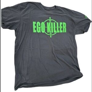 🏋‍♀️ Ego Killer Gray T-Shirt with Green Print